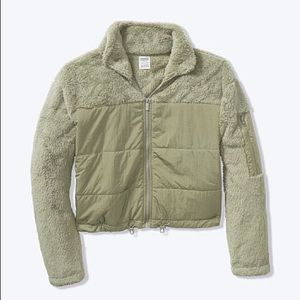 Quilted Teddy Puffer green SMALL